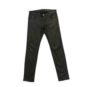 Men 34W 32L J. Lindeberg Stockholm Damien Mid-Rise Skinny Black Denim Jeans Pant